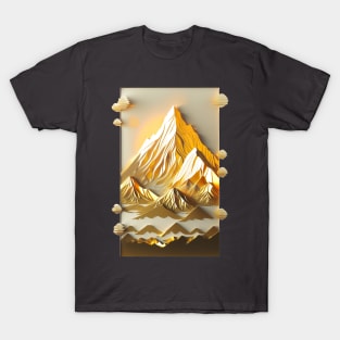 Paper quilling art - Abstract Golden mountains T-Shirt